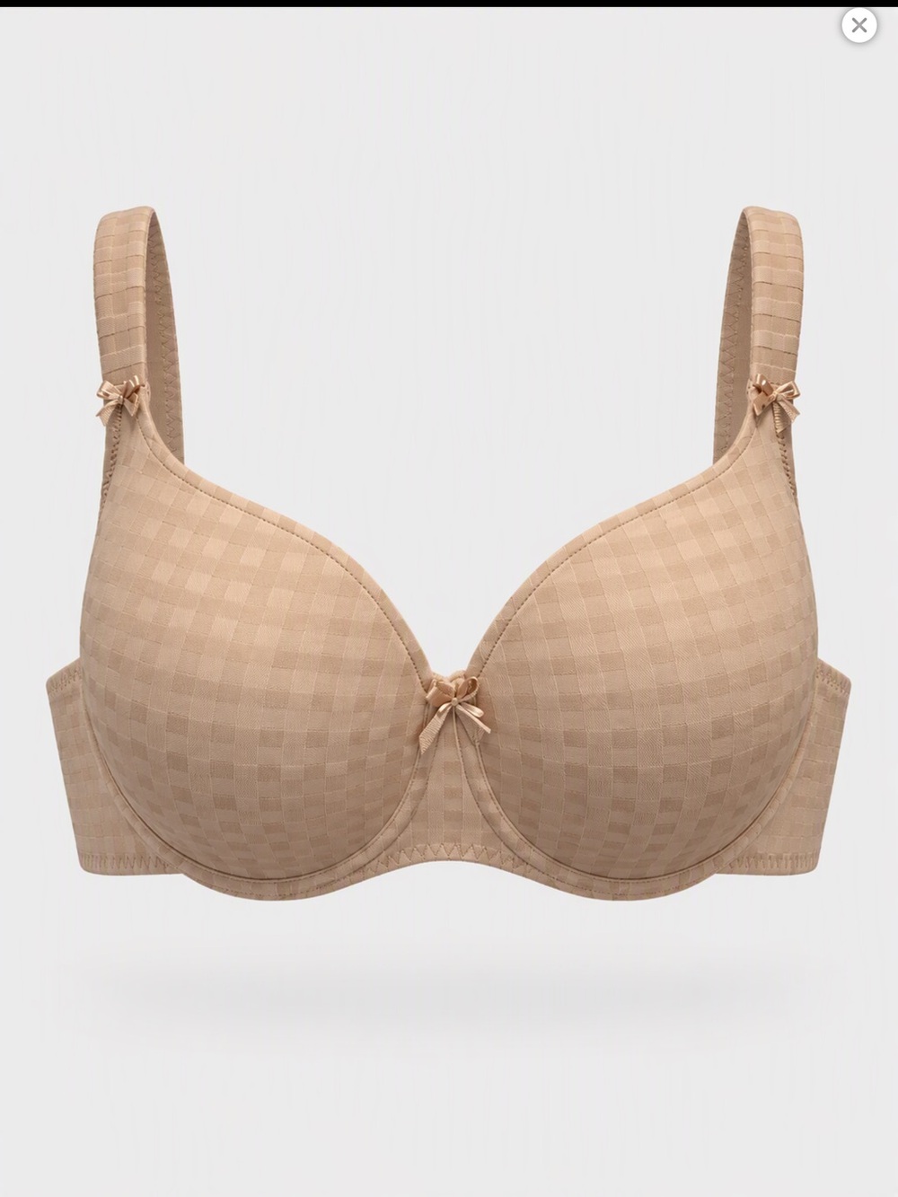 Prima Donna Madison Check-Pattern Full Coverage Bra - Beige